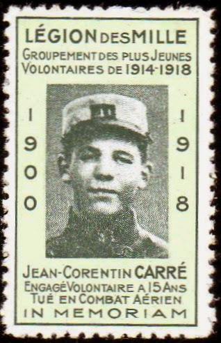 Hommage au plus jeune Poilu de France Jean Corentin Carré mort en combat aérien