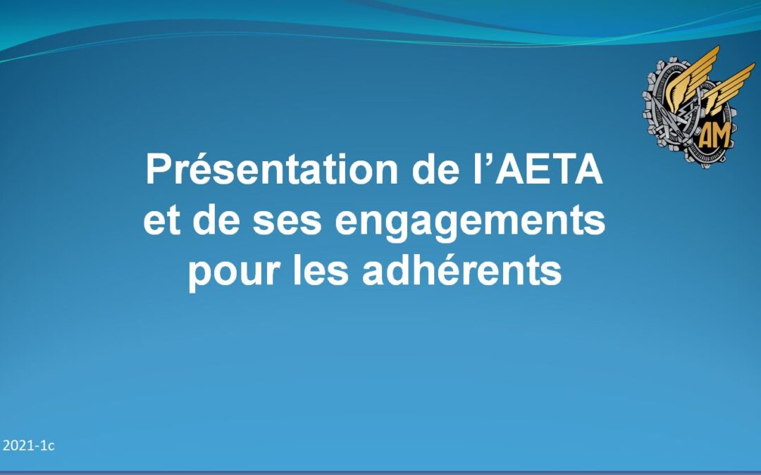 L’AETA 2021 expliqué à ses adhérents