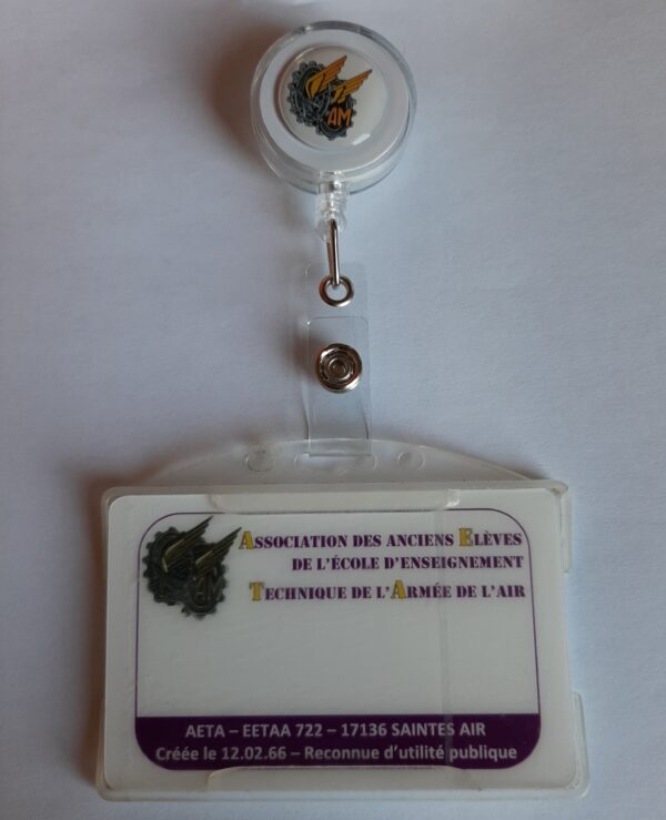 PORTE-BADGE CORDON DEROULEUR BLANC – Image 2