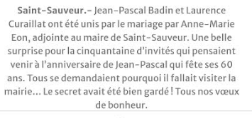 Mariage de Jean-Pascal BADIN (P91) 1